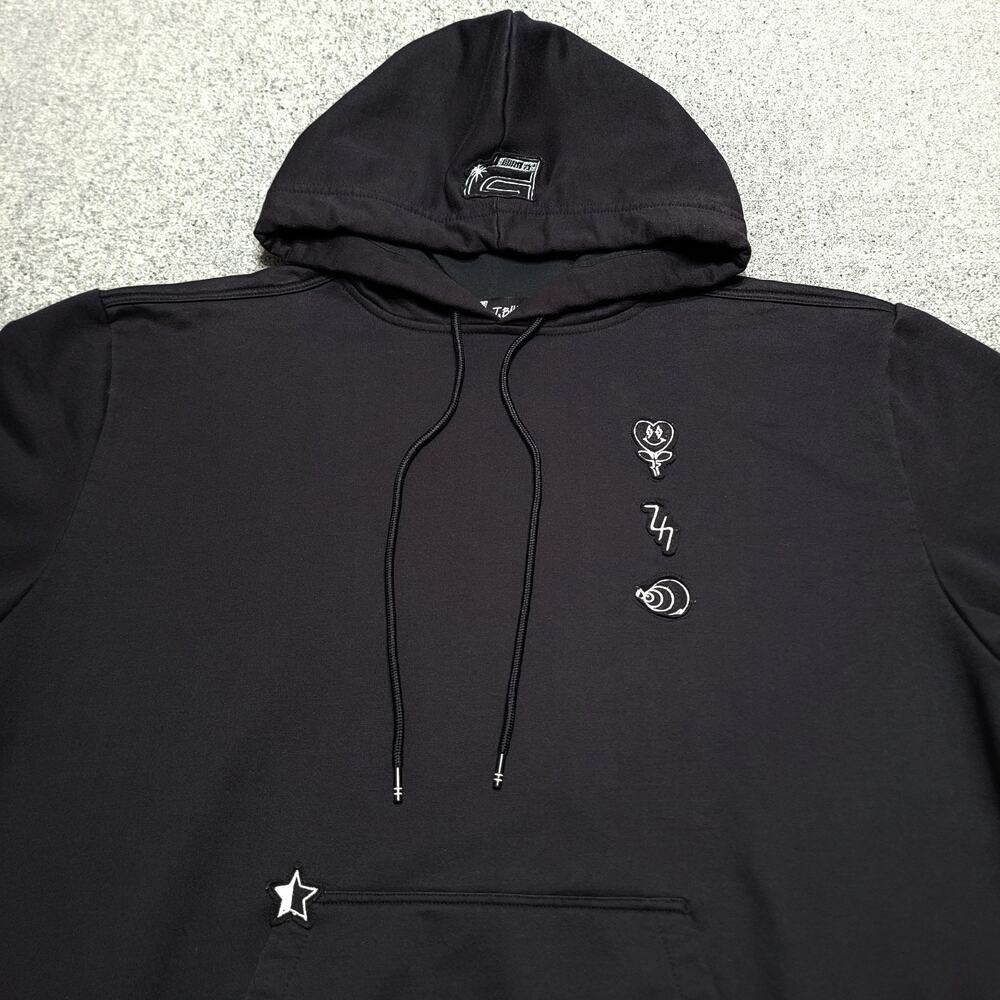 J Balvin Hoodie Mens Large Black Heavyweight Sweatshirt Sweater Reggaeton Hiphop